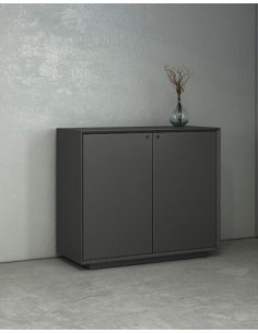 EDGE Series Chamfered Low Height 2 Door Dark Grey Cabinet