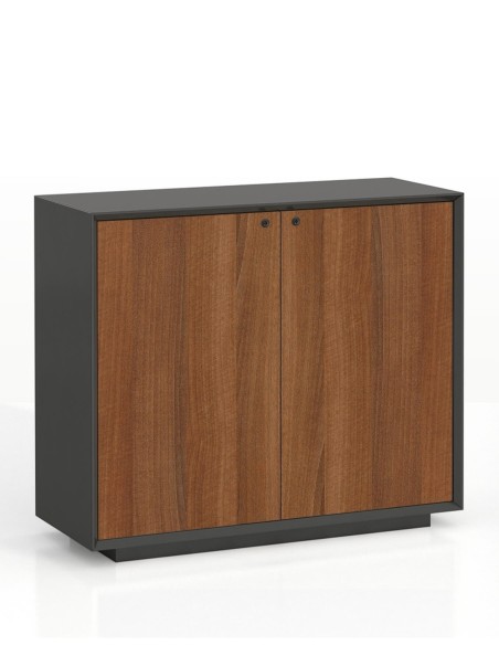 EDGE Series Chamfered Low Height 2 Door Dark Grey Cabinet