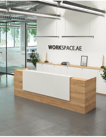 Venido Wooden Contemporary Reception Desk Workspace Office Furnit