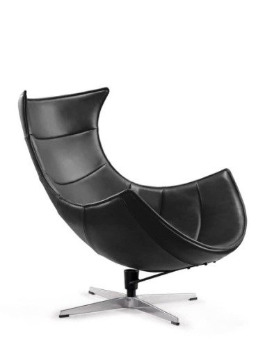 Lobster Black Leather Designer Lounge Chair