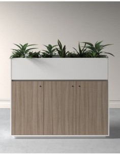 ECO Planter Cabinet White with Lockable Push Open Doors 2