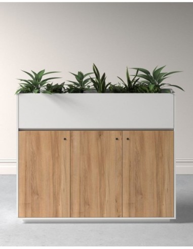 ECO Planter Cabinet White with Lockable Push...