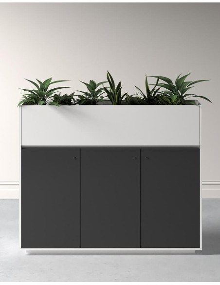 ECO Planter Cabinet White with Lockable Push Open Doors