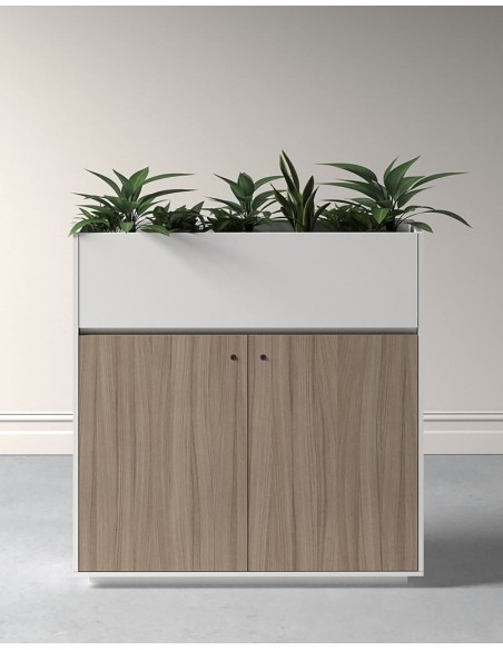 ECO Planter Cabinet White with Lockable Push Open Doors