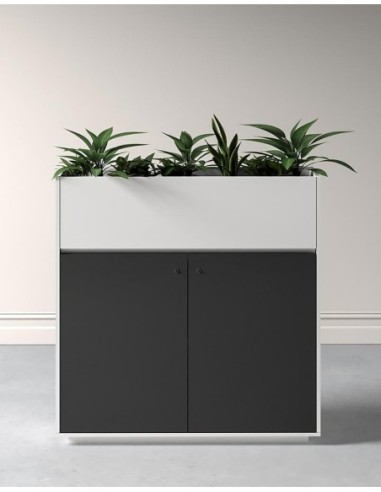ECO Planter Cabinet White with Lockable Push...