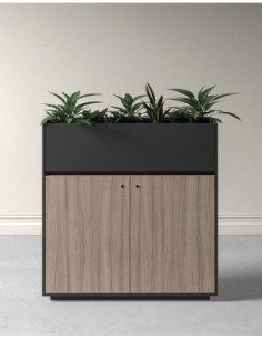 ECO Planter Cabinet Grey with Lockable Push Open Doors