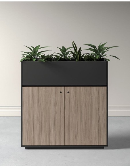 ECO Planter Cabinet Grey with Lockable Push Open Doors
