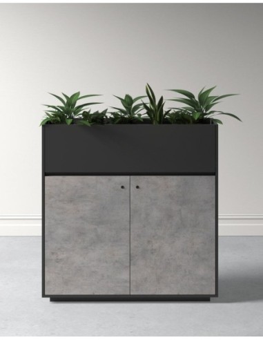 ECO Planter Cabinet Grey with Lockable Push...