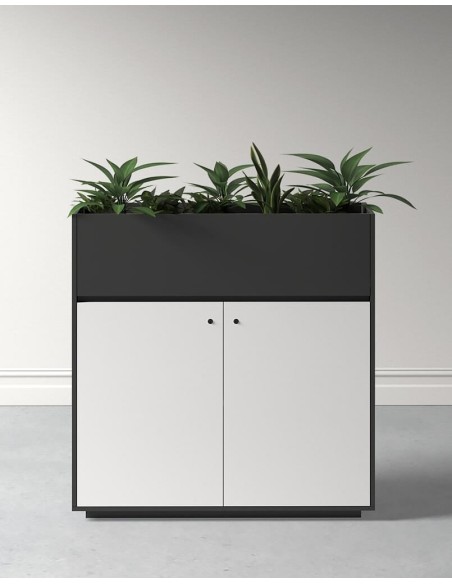 ECO Planter Cabinet Grey with Lockable Push Open Doors