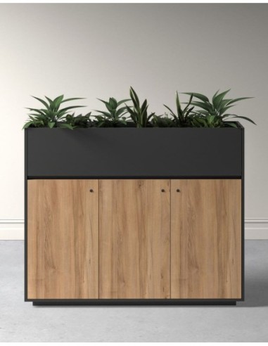 ECO Planter Cabinet Grey with Lockable Push...