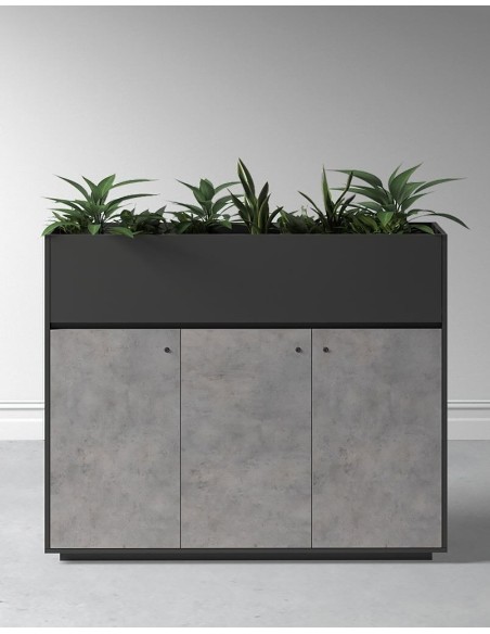 ECO Planter Cabinet Grey with Lockable Push Open Doors