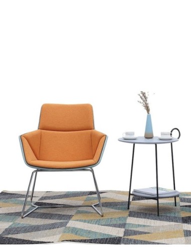 Lido Lounge Chair with Chrome Skid Frame