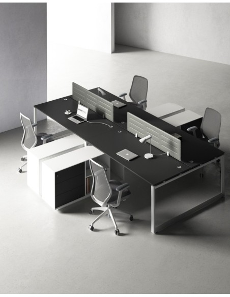 ACE Pro Series Cluster of 4x Workstation with Side Cabinet