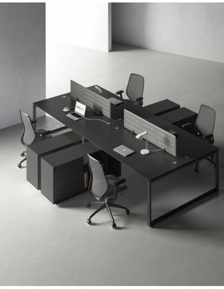 ACE Pro Series Cluster of 4x Workstation with Side Cabinet