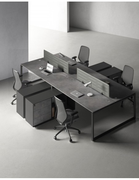 ACE Pro Series Cluster of 4x Workstation with Side Cabinet