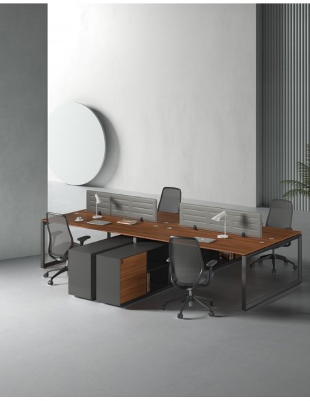 ACE Pro Series Cluster of 4x Workstation with Side Cabinet