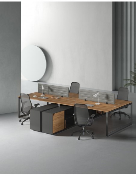 ACE Pro Series Cluster of 4x Workstation with Side Cabinet