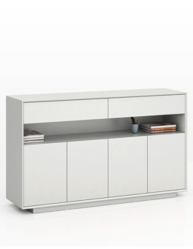 Edge Series Credenza White Medium Height Cabinet