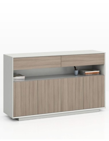 Edge Series Credenza White Medium Height Cabinet