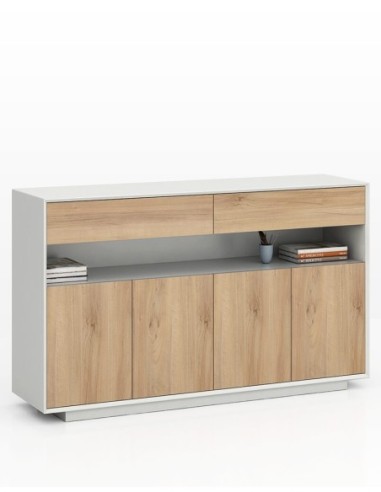 Edge Series Credenza White Medium Height Cabinet