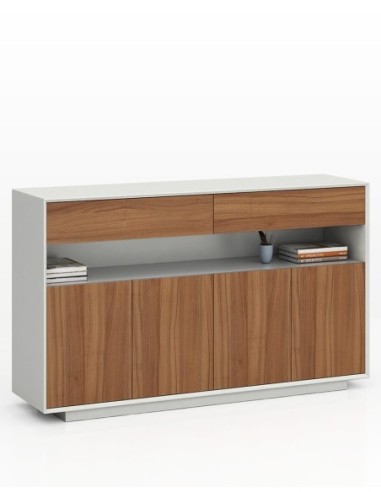 Edge Series Credenza White Medium Height Cabinet