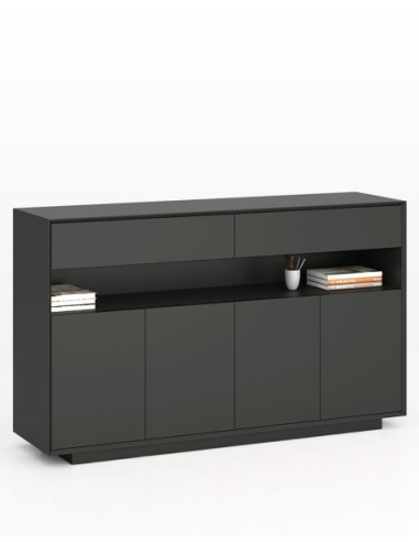 Edge Series Credenza Grey Medium Height Cabinet