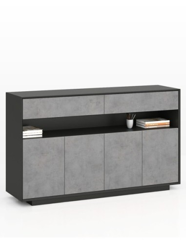 Edge Series Credenza Grey Medium Height Cabinet