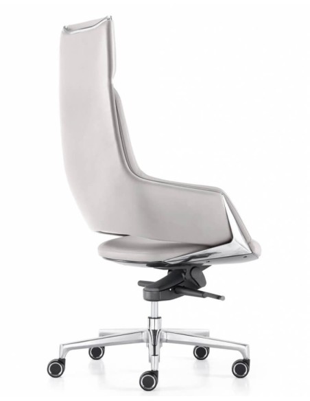 Crown Beige Genuine Leather Executive Chair