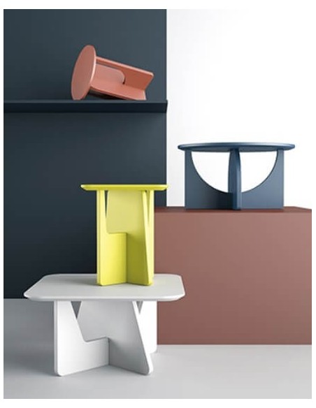 Plank Medium Round Square Panel Coffee Table