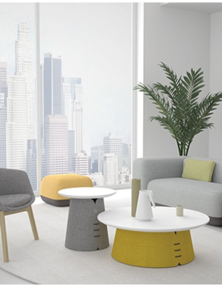 Collar Round Medium Table with USB Charger