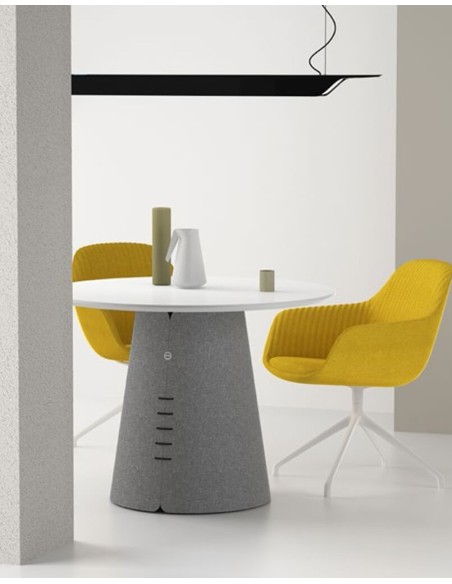Collar Round Small Table with USB Charger