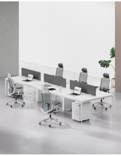 ARC Designer Series Cluster of 6 Workstation Desk 2
