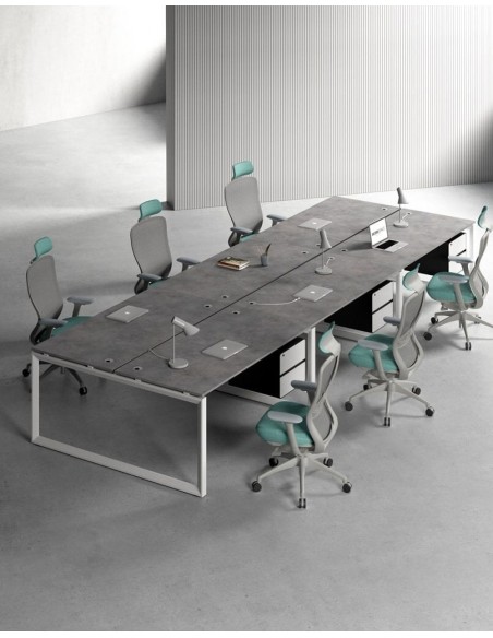 Ace Series Cluster of 6x Face to Face Workstation Desk