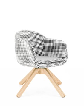 Dakota Houndstooth Wooden Lounge Chair 2