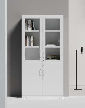 Vetrina Full Height White Glass Cabinet