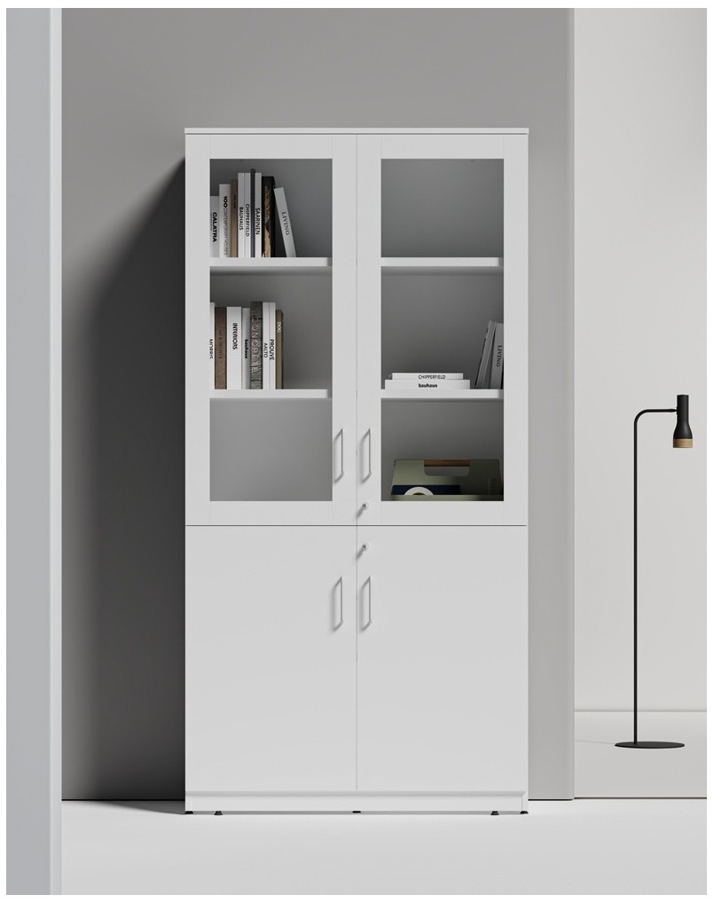 Vetrina Full Height White Glass Cabinet