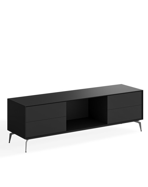 EDGE Mulberry Black Chamfered Low Height Sideboard Cabinet