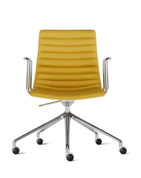 Simon Yellow Genuine Leather Designer Chair 2