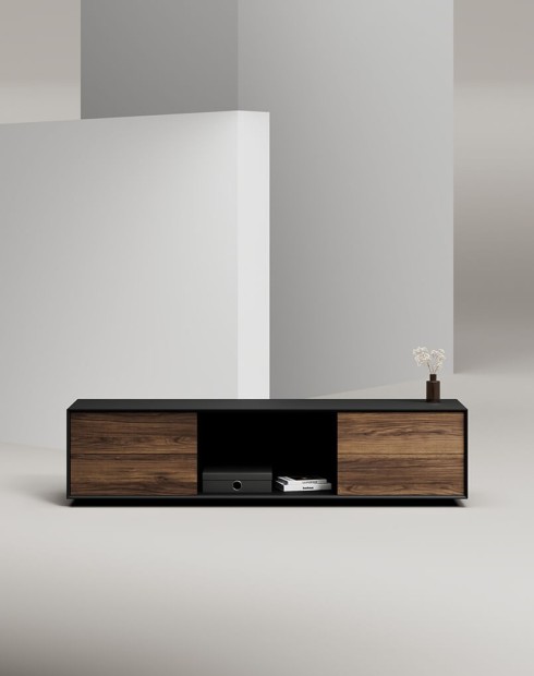 EDGE Mulberry Black Chamfered Low Height Sideboard Cabinet
