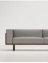 Boston Grey Three Seater Aniline Leather Veneer Sofa