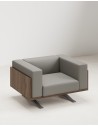 Boston Grey Single Seater Aniline Leather Veneer Sofa