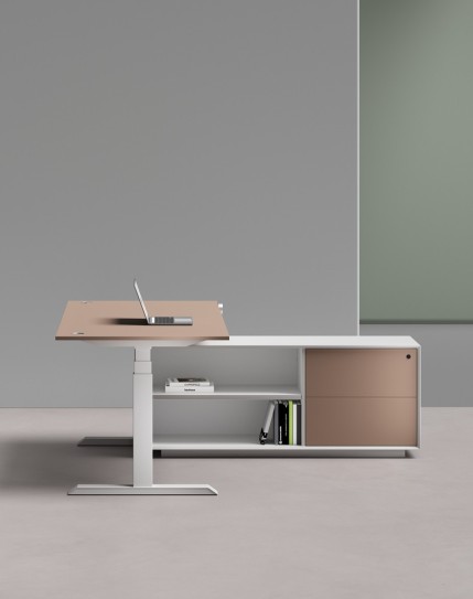 MAX Pro Nova White Almond Beige Height Adjustable Desk