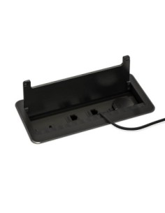 Flip Top Brushed Socket Box For Desk 2
