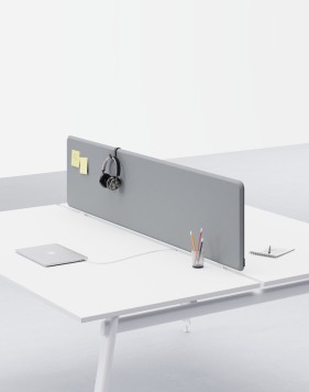 Chamfered Felt Fabric Acoustic Partition - Gray