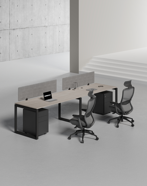 Ace Series Cluster of 2 Single Line Workstation