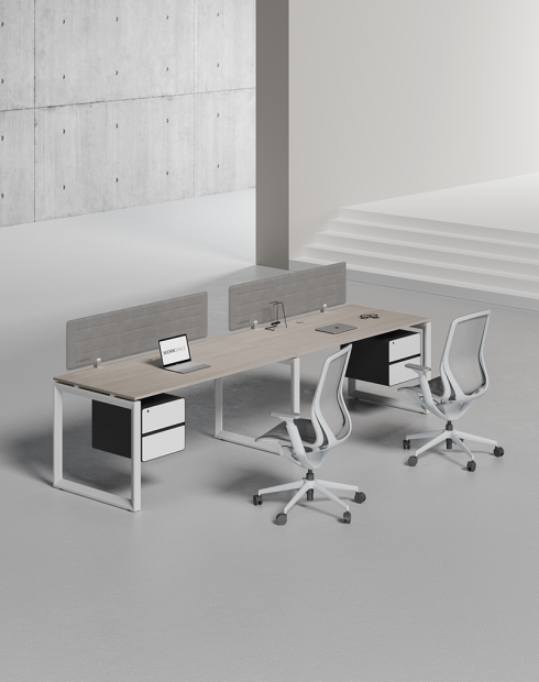 Ace Series Cluster of 2 Single Line Workstation