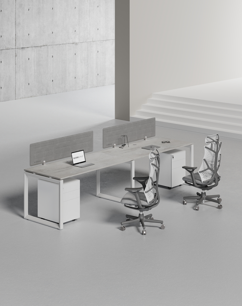 Ace Series Cluster of 2 Single Line Workstation