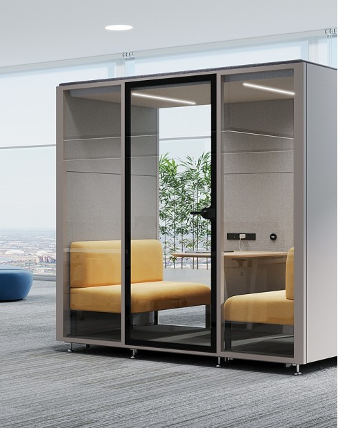 EchoBox Four Seater Steel Frame Acoustic Pod EchoBox Four Seater Steel Frame Acoustic Pod