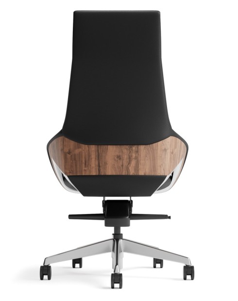 Opus Black Genuine Aniline Leather High Back Executive Chair