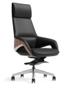 Opus Black Genuine Aniline Leather High Back Executive Chair